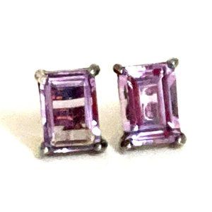 Signed amethyst and sterling posts